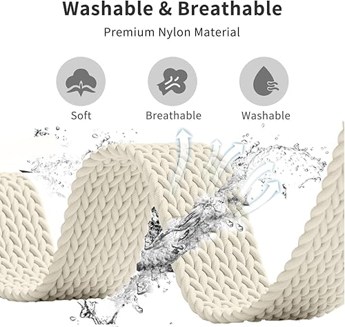 Miniatura 4 de ViCRiOR Paquete de 3 correas elásticas trenzadas de reloj compatibles con Veryfitpro ID205L Watch, correa de nailon elástico de 0.67 pulgadas para