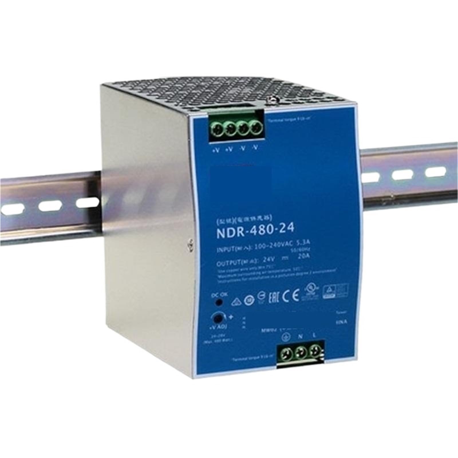 MGIMGFKZD 1pcs NDR-480-24 DC 24V 20A 480W Single Output Industrial DIN Rail Power Supply