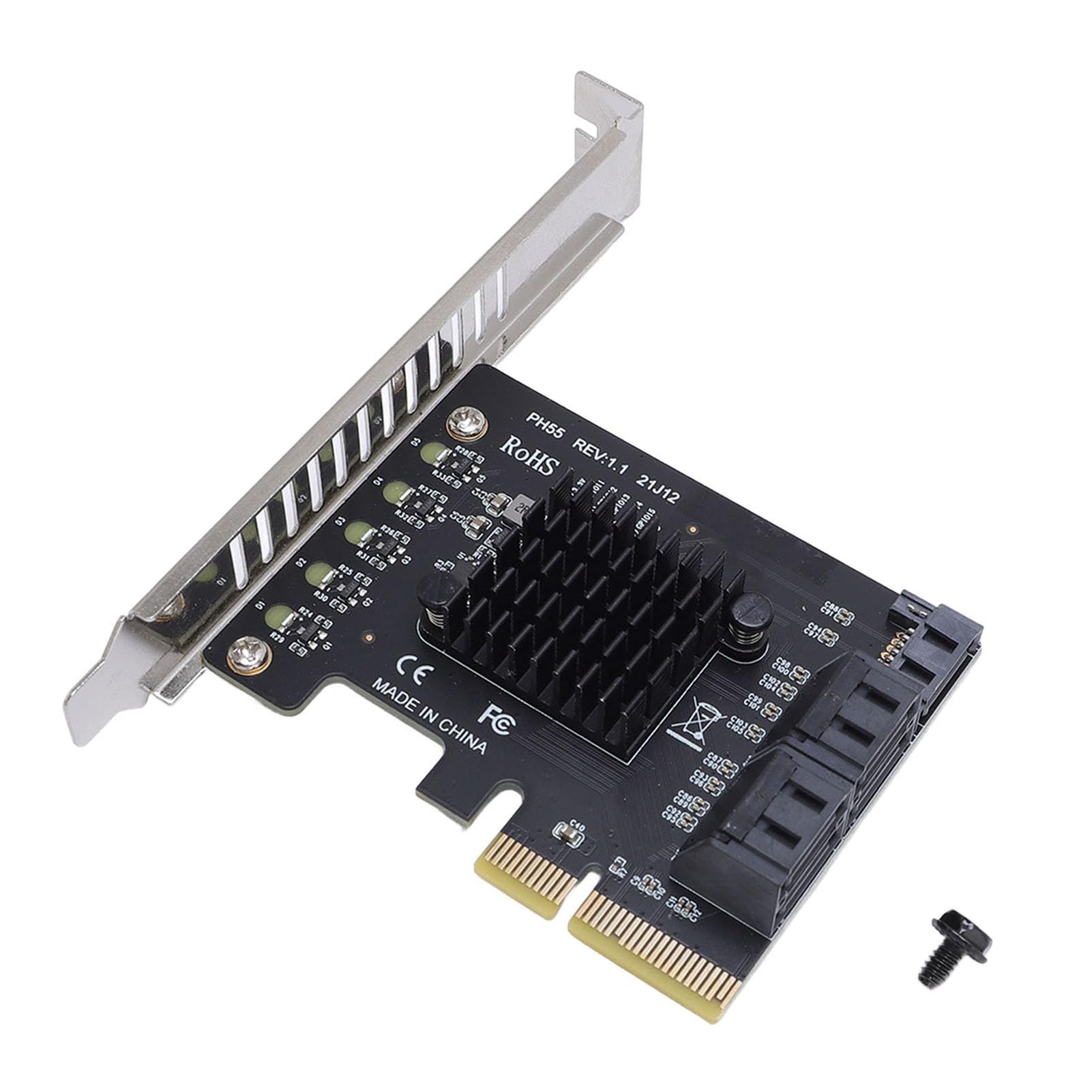 Annadue Scheda di Espansione Serial ATA PCIe a 5 Porte per PC Desktop