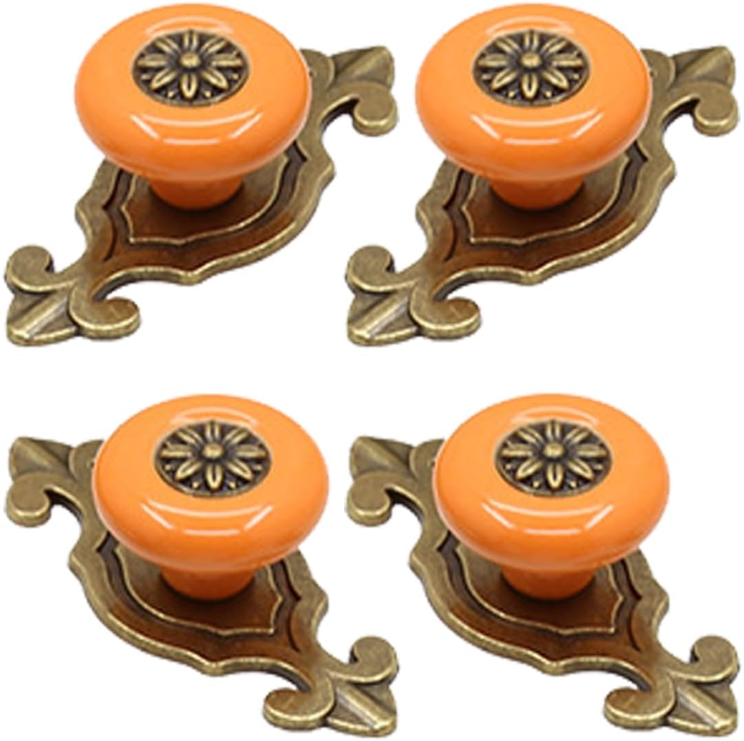 Tverghvad Ceramic Antique Cabinet Knobs, [4 Pack] Vintage Dresser Knobs ...