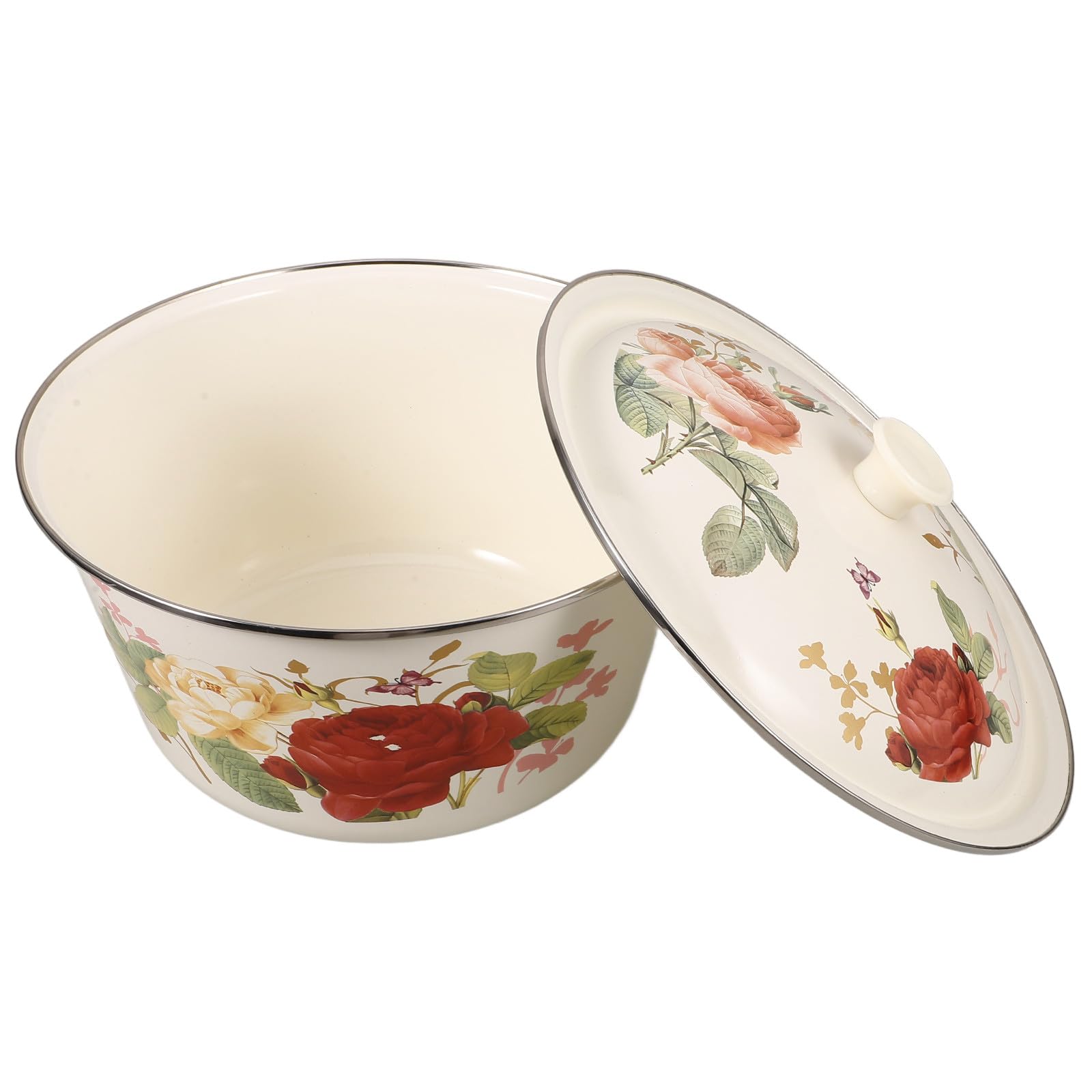 Bassine émail avec couvercle Jojofuny un classique durable et sain