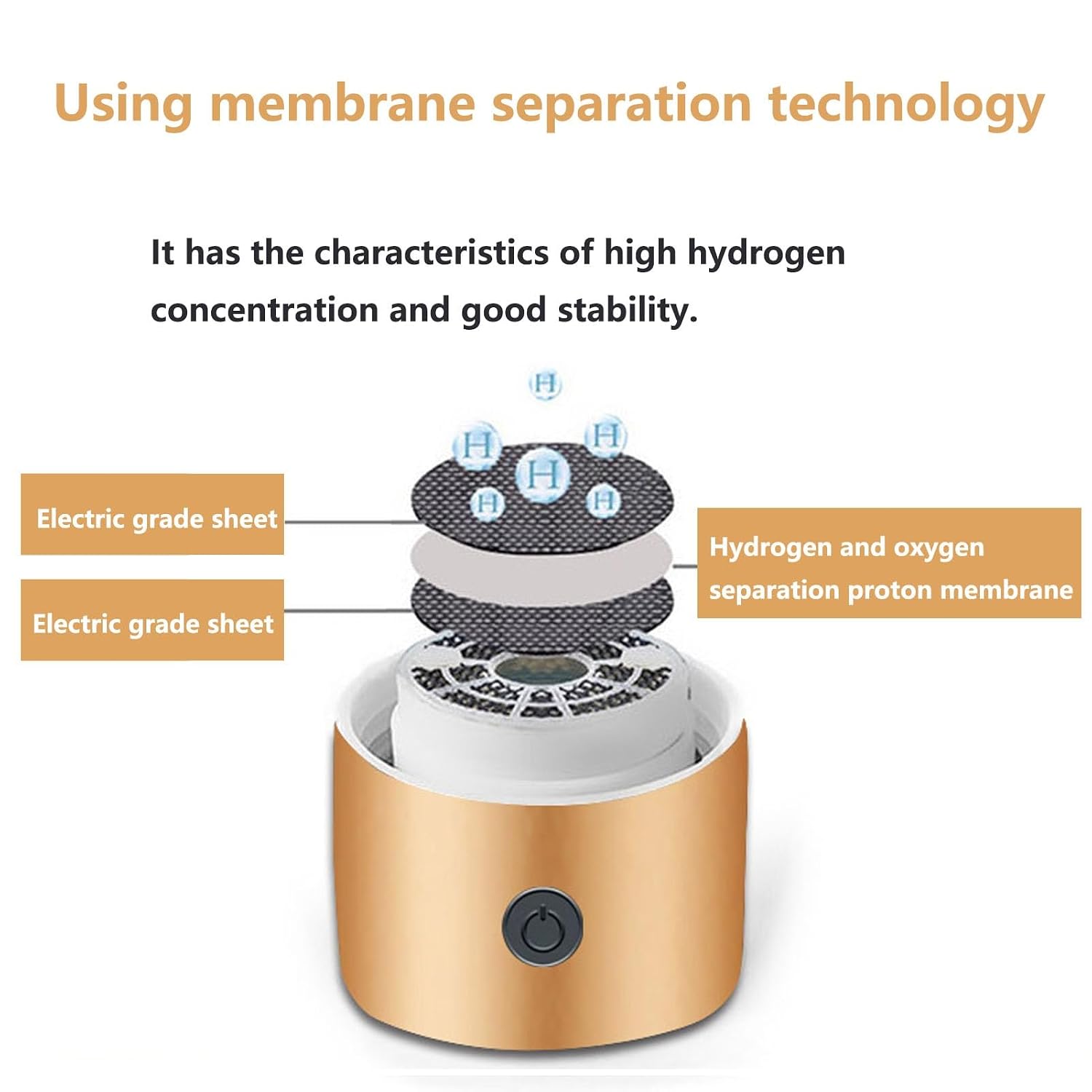 Hydrogen Water Bottle Generator 2-in-1 Hydrogen Water Ionizer Machine with Hydrogen Absorber Portable Hydrogen Rich Water Bottle Make Hydrogen Content to 1300 PPB 410 Ml