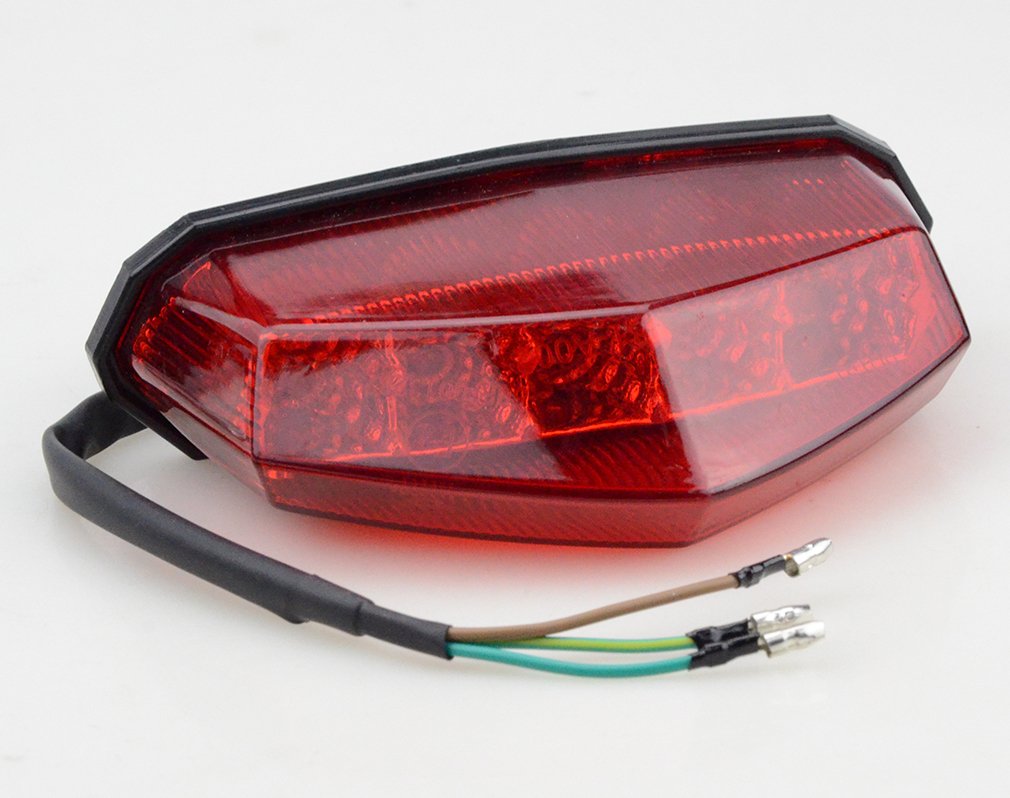 GOOFIT Fanale posteriore in plastica universale sostituzione per fanale posteriore del freno indicatore di direzione indicatore di direzione lampadine a LED sostituzione per ATV Scooter Bike