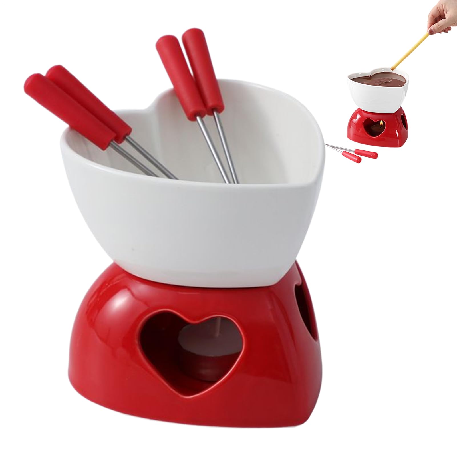 Mug à fondue chocolat en céramique pour vos soirées cocooning en duo