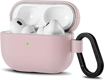 ORNARTO for AirPods Pro 2 Case, Vegan Leather Cover, Blush Pink