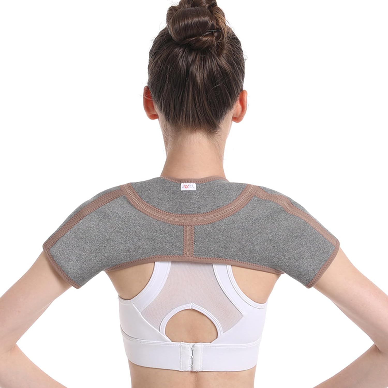 M,Double Shoulder Support Brace for Both Shoulders – Bamboo Charcoal far-Infrared Fabric, Breathable & Adjustable Unisex Sports Neck and Shoulder Support