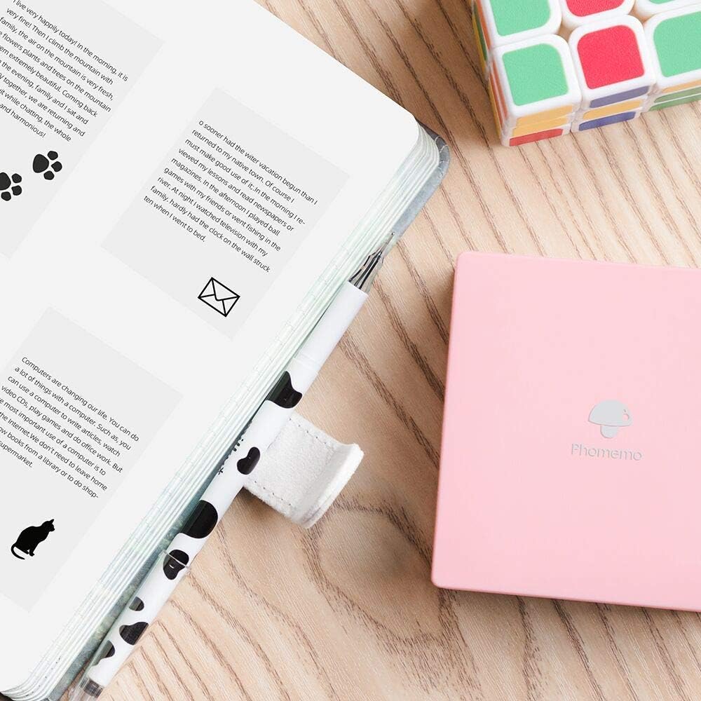 Phomemo M02 Pro Mini Thermal Printer- Bluetooth Photo Printer with 3 Rolls Transparent Sticker Paper, Compatible with iOS + Android for Plan Journal, Study Notes, Art Creation, Work, Gift, Pink