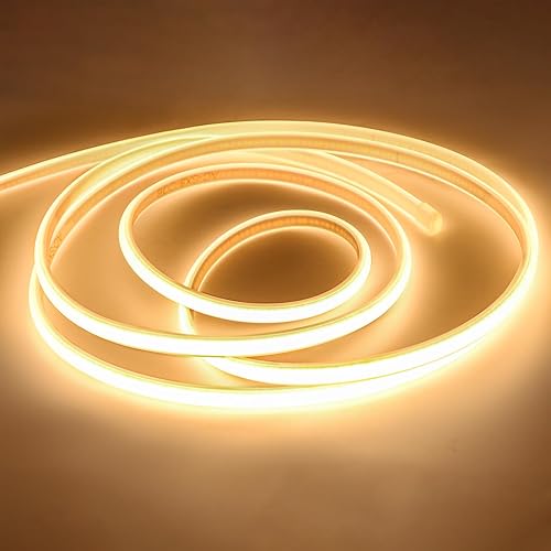 Miniatura 13 de Tira de luces LED para exteriores, impermeable, IP67 AC 110 V, tira LED COB, 6.56 pies, cuerda de luz cortable con enchufe de EE. UU., 4000 K, luces