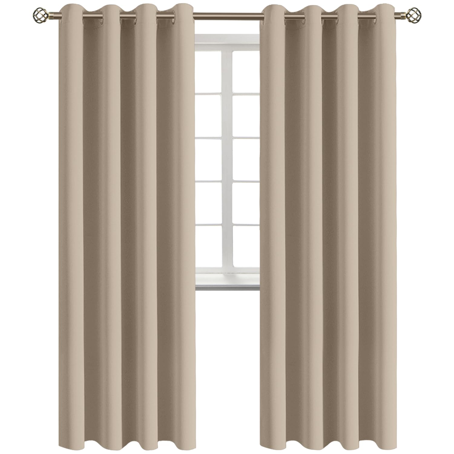 BGment Sand Room Darkening Curtains 84 Inch for Living Room - 2 Panels