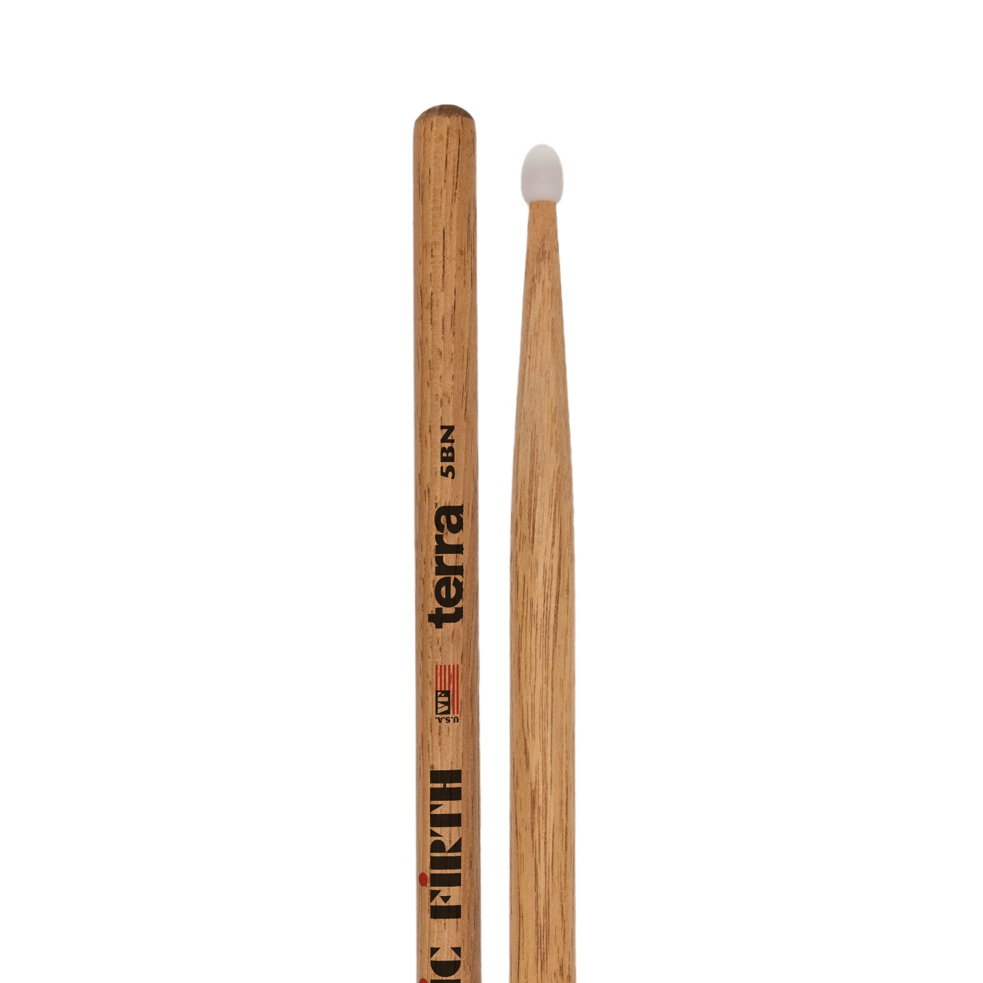Vic Firth - Pałki perkusyjne z serii American Classic® Terra Series 5BTN - American Hickory - Nylonowa końcówka - Pakiet 4 par