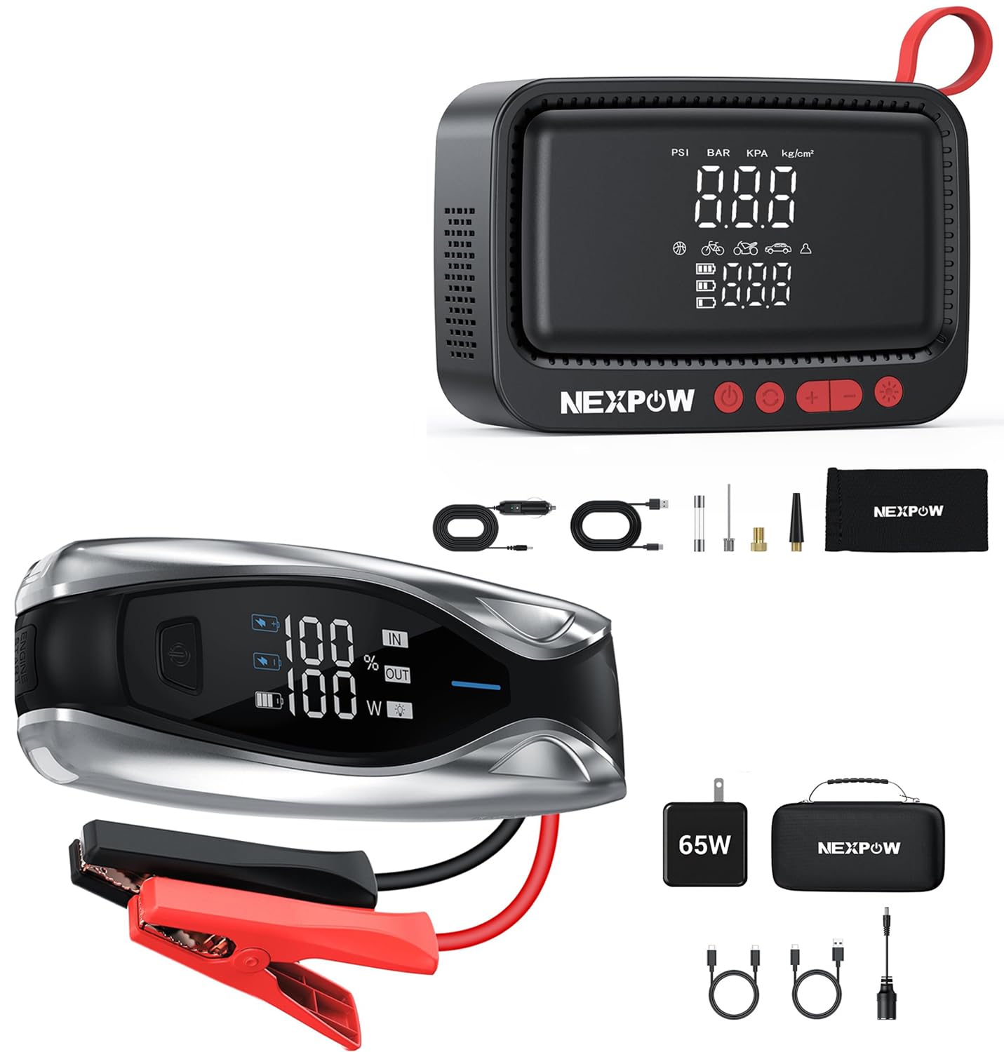 NEXPOW X7 10000A Jump Starter NP19PLUS Tire Inflator Portable Air Compressor