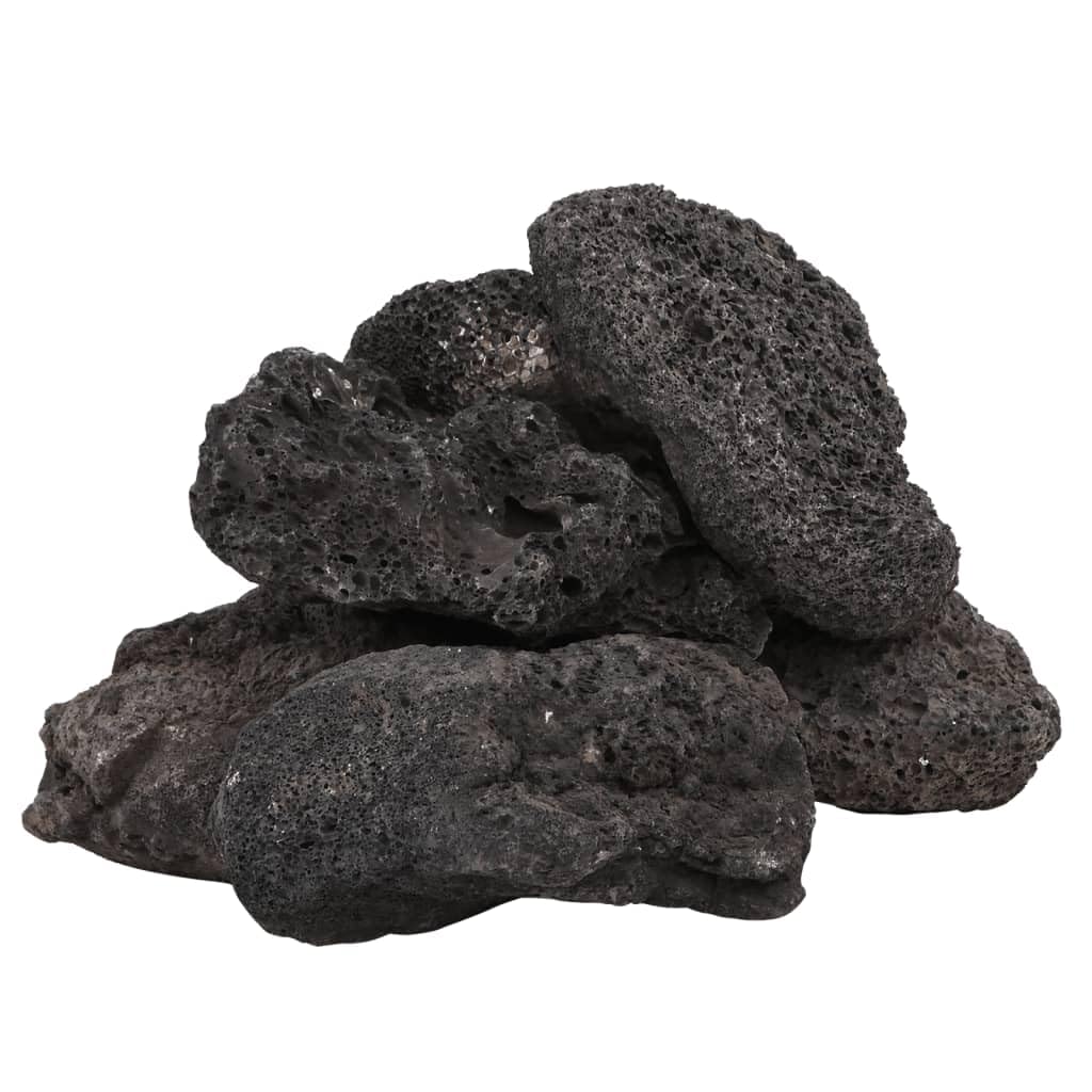 vidaXL Black Volcanic Rocks Lava Accent Stones Beads - Natural Aquatic Tank Decor Material for Fresh and Saltwater Environments — image 1