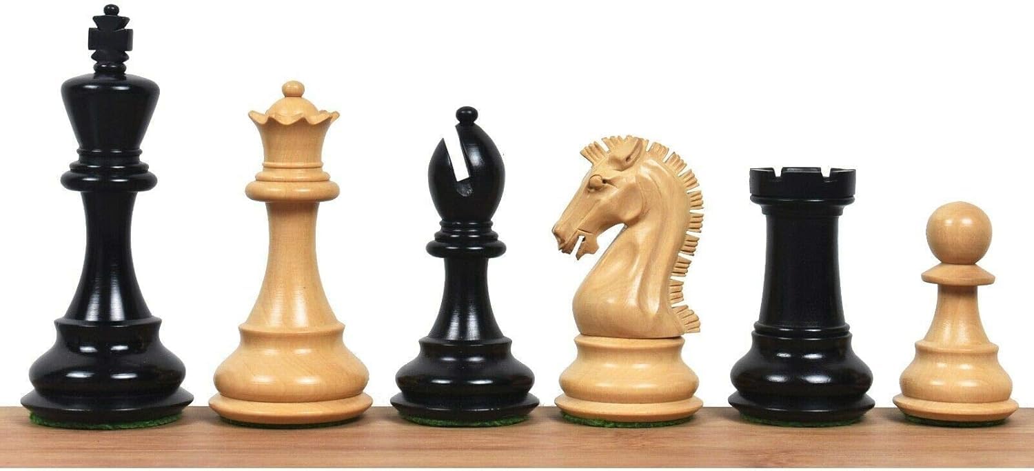 Staunton - Set di scacchi in legno di bosso ebanizzato doppio, altezza 9,9 cm