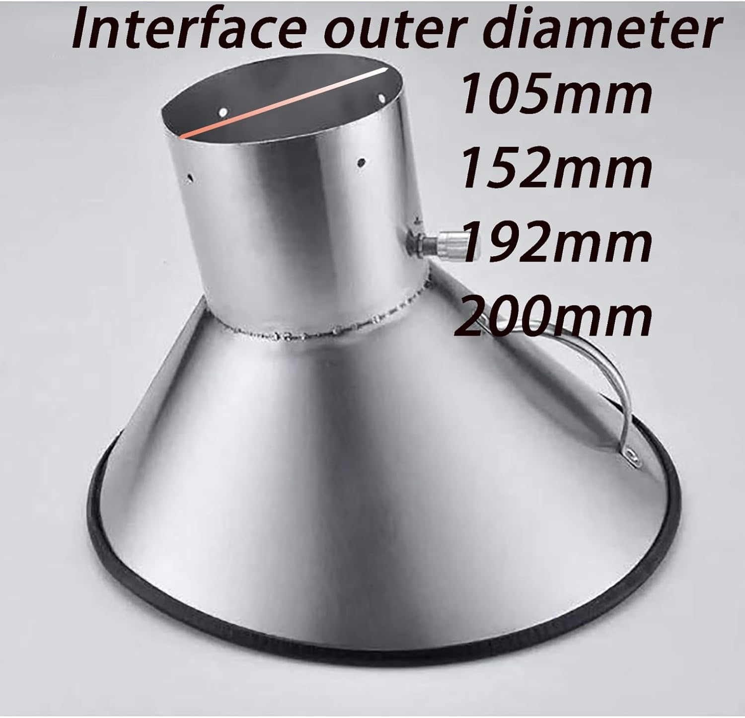 Stainless Steel Fume Hood,Industrial Stainless Steel Fume Extraction Hood - Efficient Welding Smoke Collector & Dust Removal System for Workshop Ventilation (OD 190mm)
