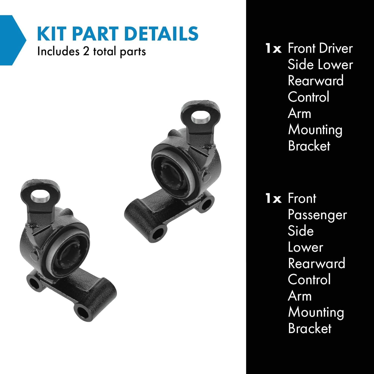 TRQ Front Lower Control Arm Rear Support Bracket Compatible with 2002-2007 Mini Cooper 2008 Cooper