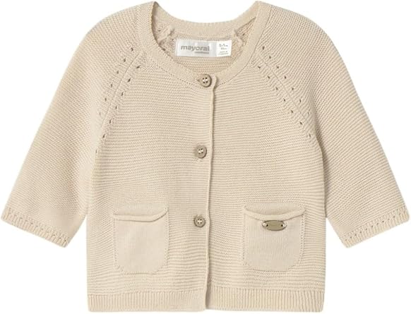 Mayoral Knit Long Cardigan for Baby-Girls Stone