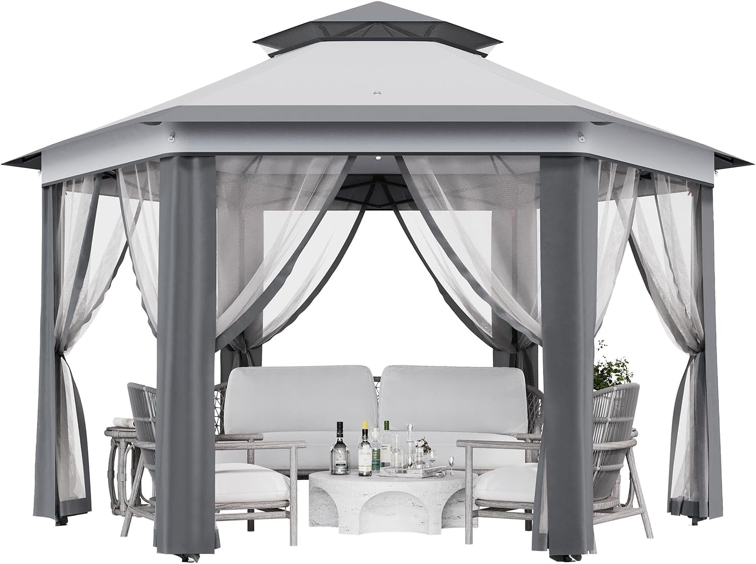 13x13ft Pop-Up Gazebo, Outdoor Canopy Tent With Mosquito Netting, Heavy Duty Party Tent Shelter With Waterproof and Ultraviolet Double Roof for Backyard, Garden, Lawn and Deck (Navy Blue)