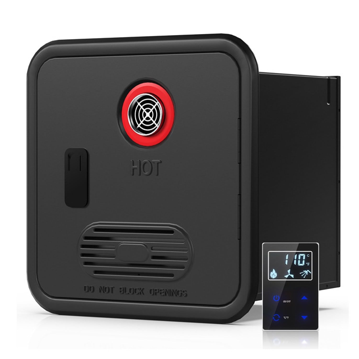 Scaldabagno per camper senza serbatoio, 55000 BTU, scaldabagno istantaneo a propano, 12 V DC, compatibile con tutti i camper, modello ad alta quota, include porta da 40,6 x 40,6 cm