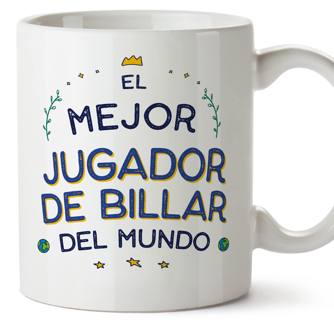 MUGFFINS Pool Player Man Mug - in Spanish - Mejor del Mundo - Funny Gift for Colleagues - Ceramic 11oz Mug