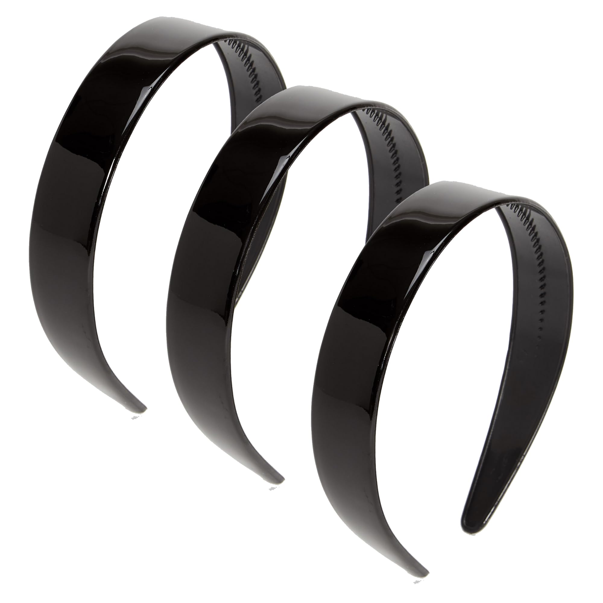 3 Pcs Black Head Band | Glossy Plastic Hair Bands with Teeth for Women & Girls | Non-Slip, Strong Grip Hairband for Thick & Thin Hair | Durable & Comfortable HairAccessories-image-20