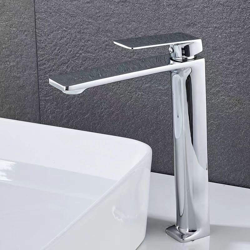 Robinet de lavabo nickel brossé mitigeur eau chaude et froide pour salle de bains modèle 9922