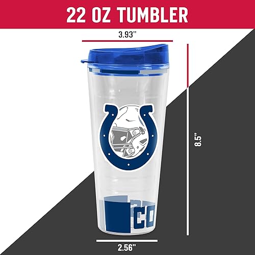 Miniatura 205 de Rico Industries NFL - Vaso clásico de fútbol americano de doble pared, 16 oz o 20 onzas, tapa W