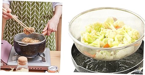 Miniatura 2 de KICHOUSE Cuenco de lavado de arroz, colador de acero inoxidable, doble asa, colador de verduras, coladores para cocina, fideos, cesta de colador