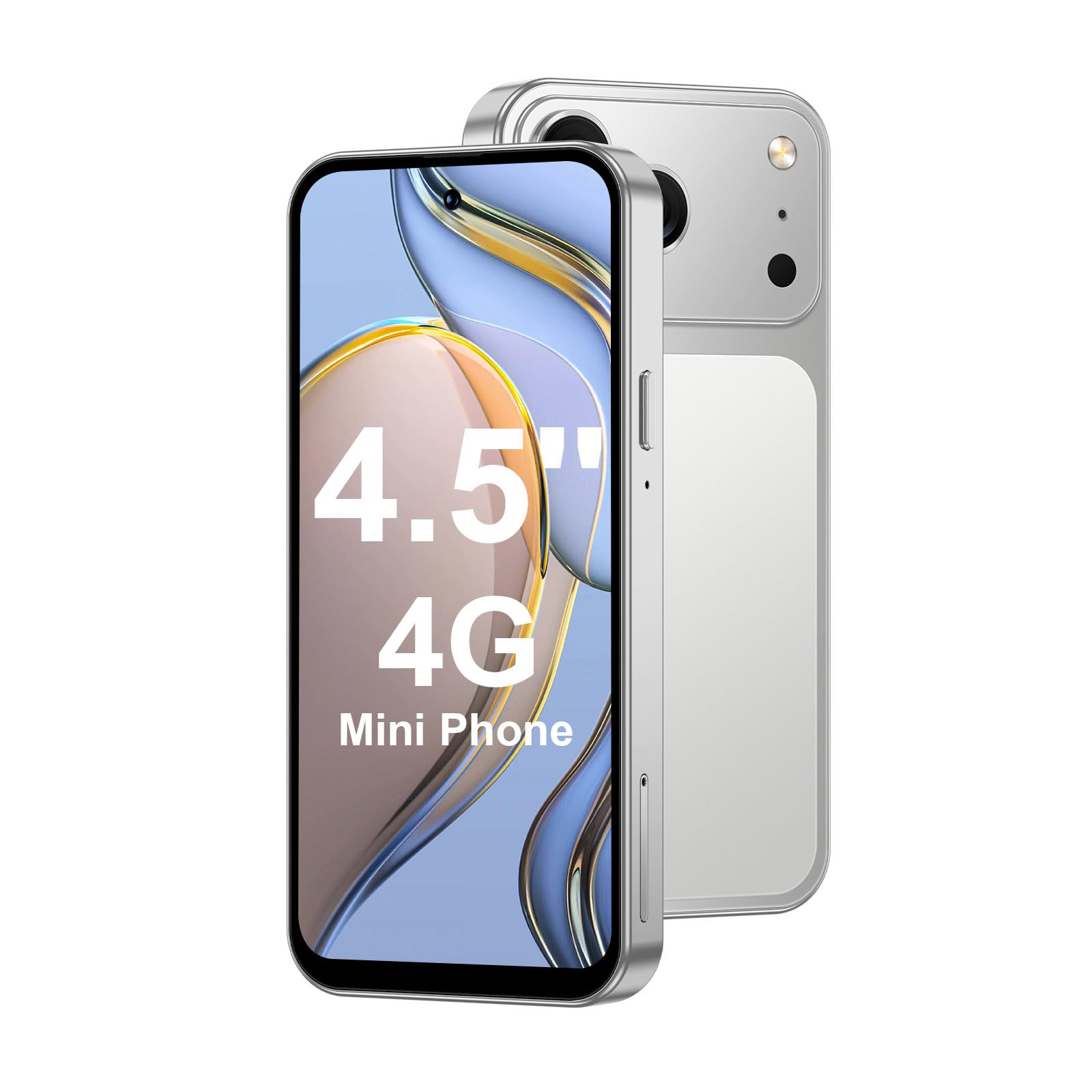 4.5'' Mini Phone 64GB Unlocked 4G Mobile Smartphone with 2000mAh Battery Compact Backup Mini Phone for Kids & Students Dual SIM Face ID Orange | 4.5'' HD Screen — view 12