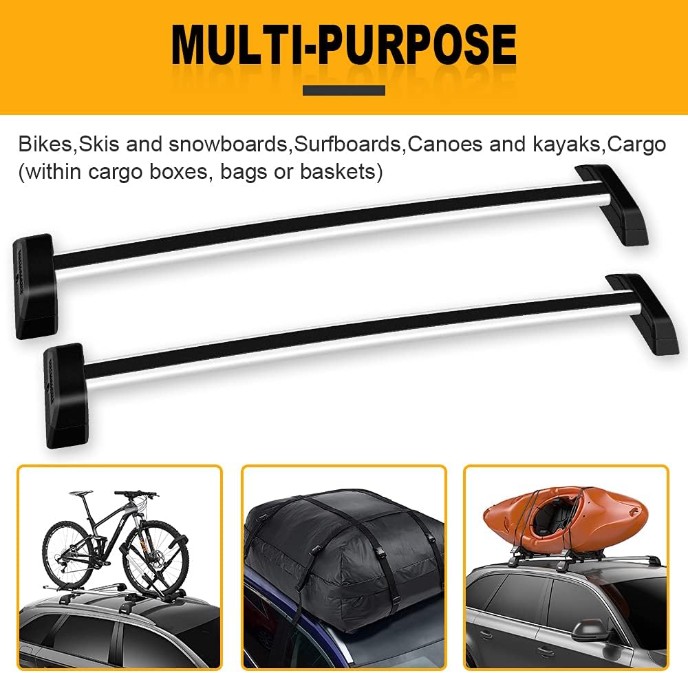 OCPTY Cross Bars Roof Rack Fit For Hummer H3 2006-2010 Luggage Racks Rooftop Cargo Carrier Bag Luggage Kayak Canoe Bike Snowboard Skiboard