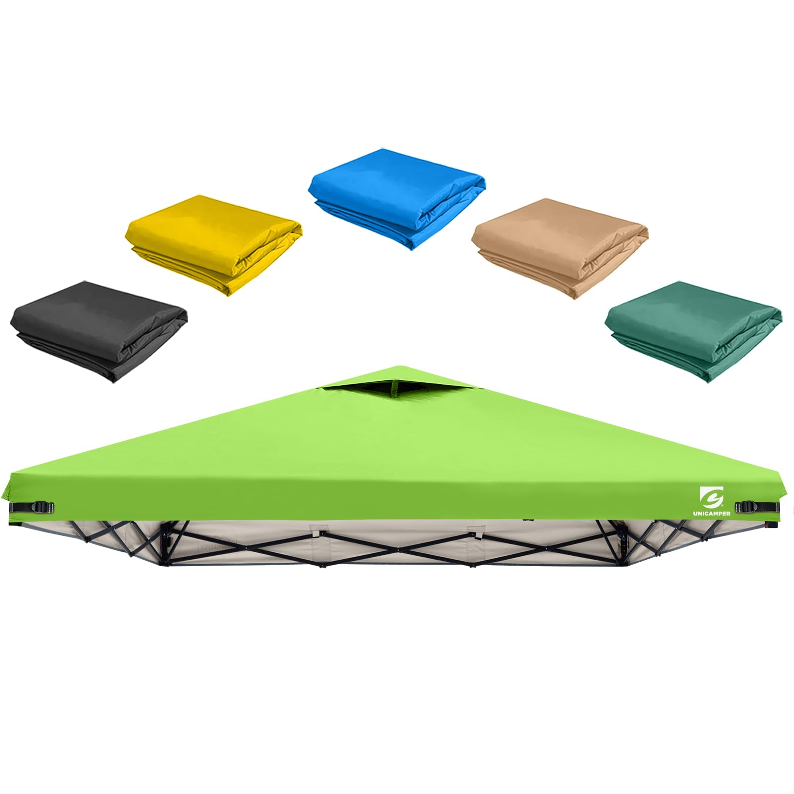 Photo 1 of 10x10 Pop Up Canopy Replacement Top Cover with Air Vent for Straight Leg Canopy Tent, Waterproof for Outdoor Garden Patio Camping Sun Shade (Neon Green)