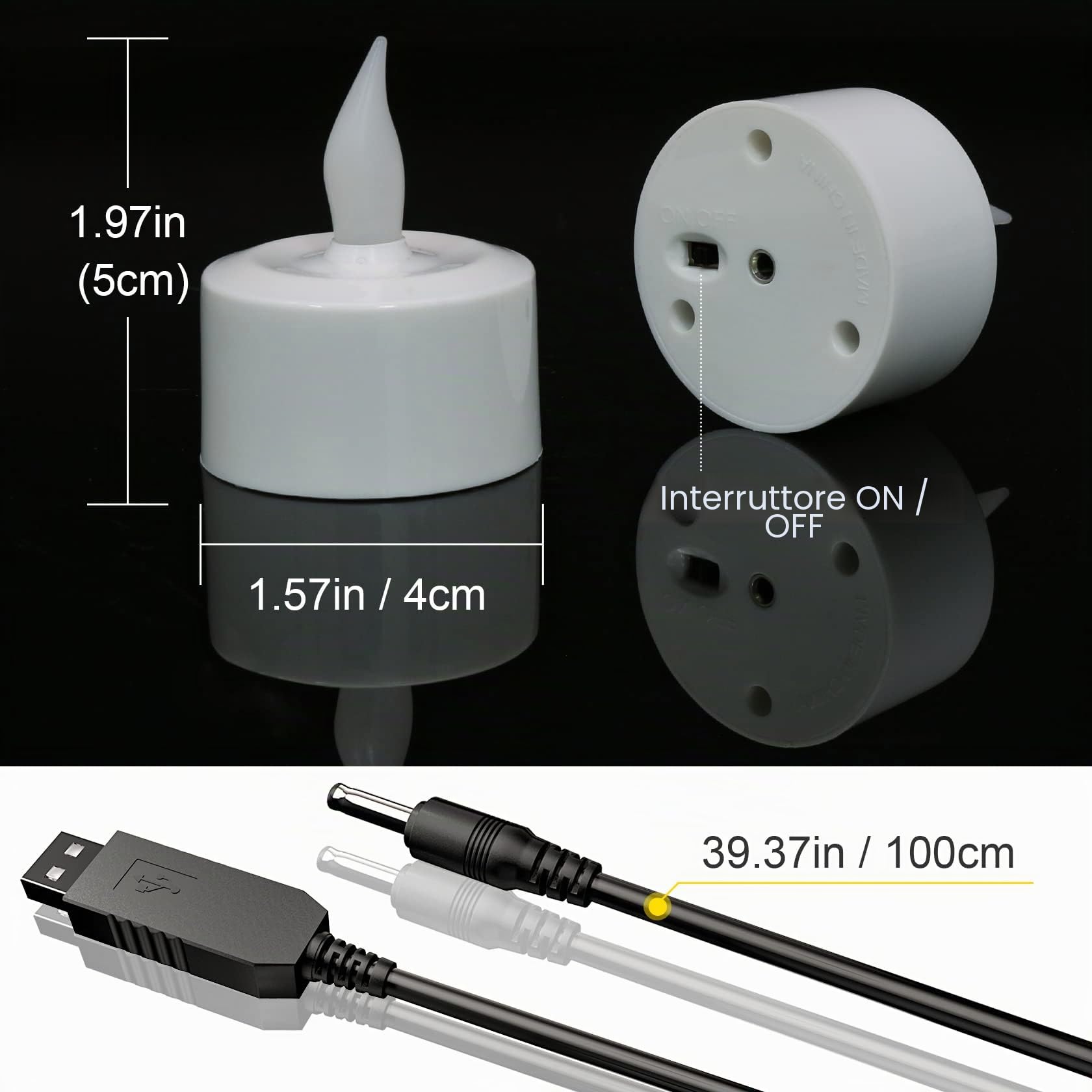 Ymenow Candele ricaricabili USB, 12 pezzi lumini ricaricabili LED Candele a batteria senza fiamma con stazione di ricarica, cavo USB per la casa Decorazioni natalizie del Ringraziamento