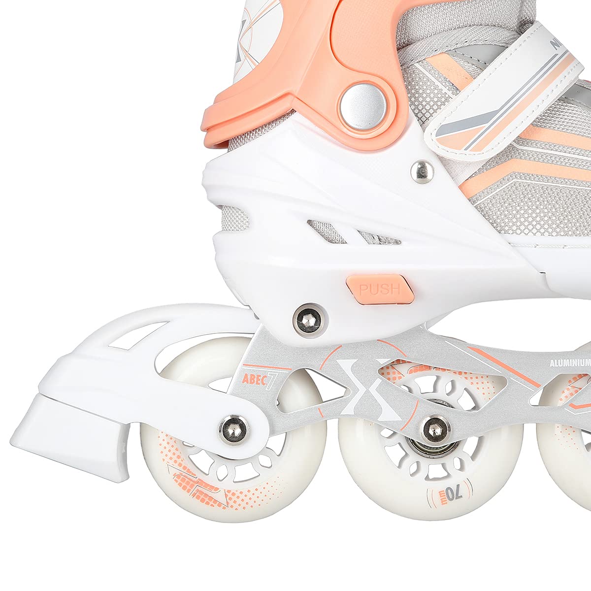 2in1 Inlineskates/Schlittschuhe Nils Extreme Lucky Weiß/Rosa ABEC7 Gr. 39-43 verstellbar
