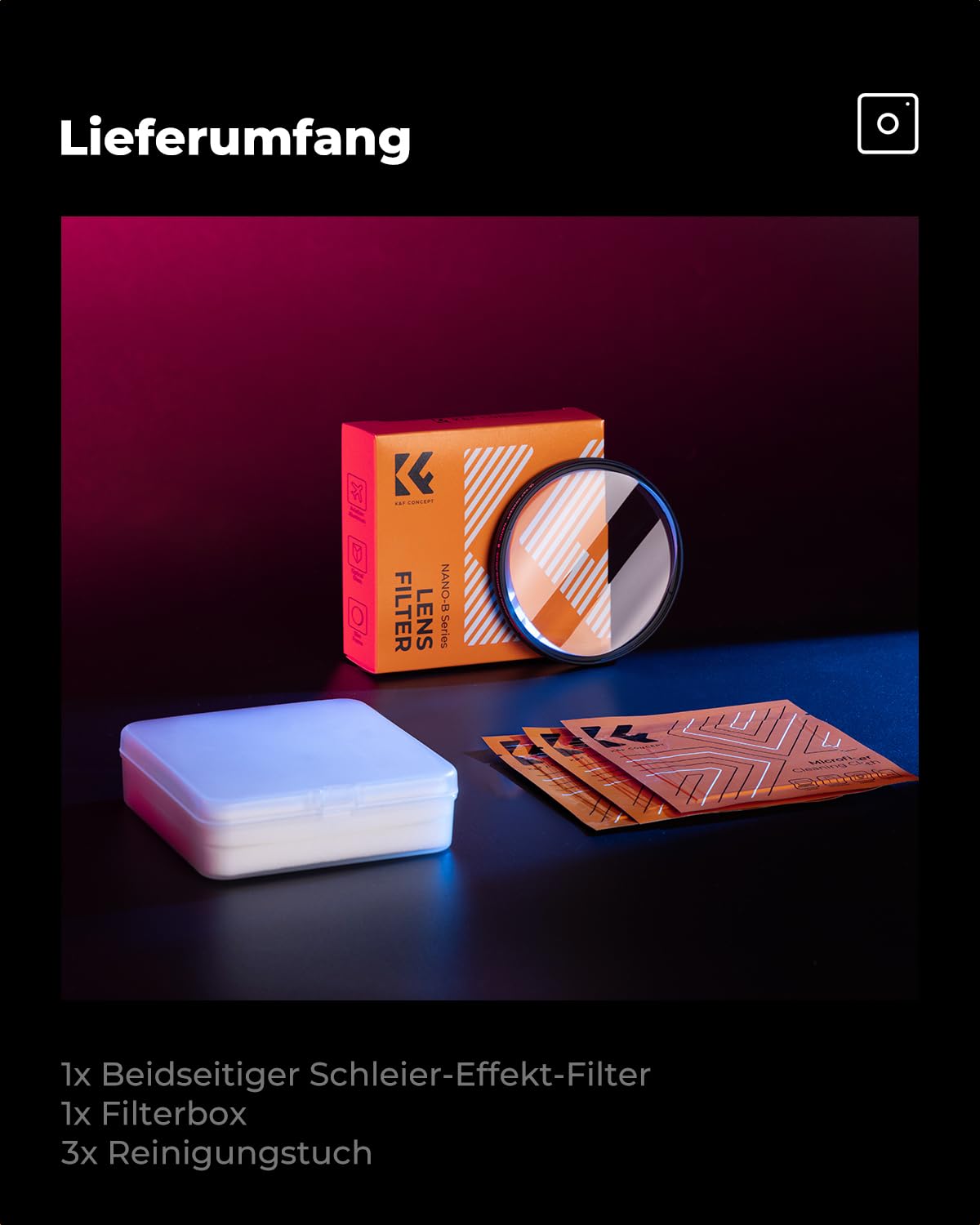 K&F CONCEPT 82mm Bilateraler Bewegungsunschärfe-Effekt-Filter Optisches Glasprisma Spezialeffekt-Kameraobjektivfilter (Nano-B Serie)