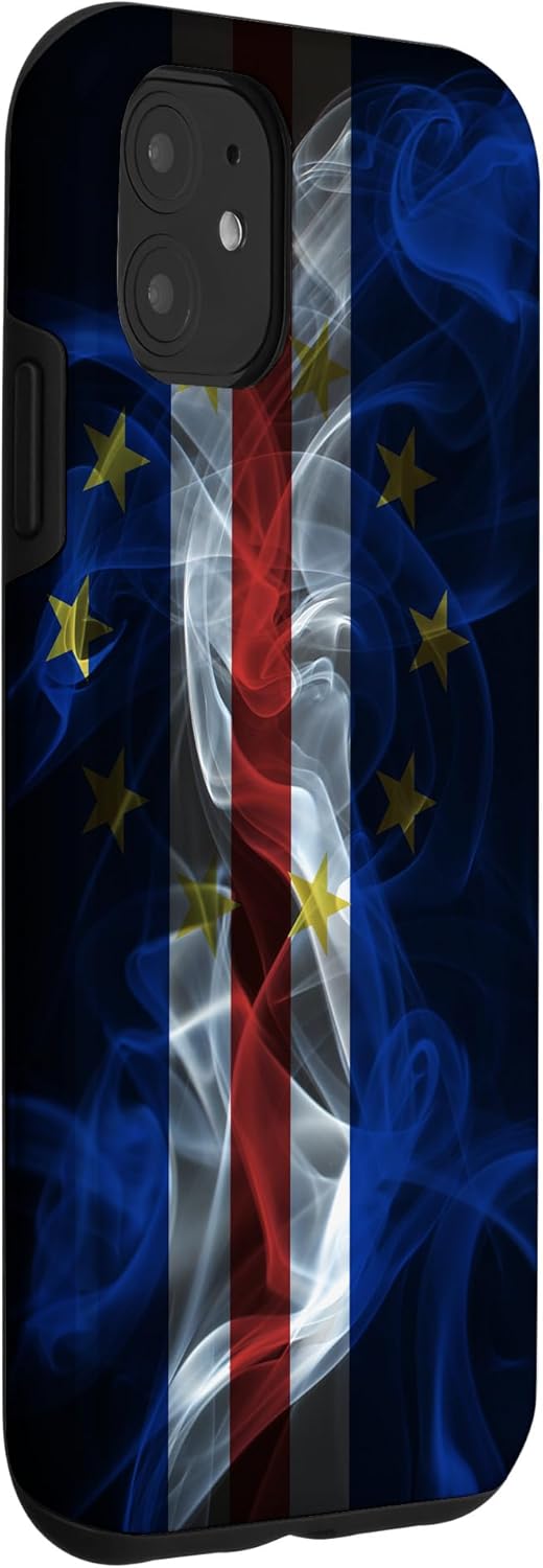 Smoky Cape Verde Flag - Smoke Style Cape Verdean Pride Case for iPhone 11