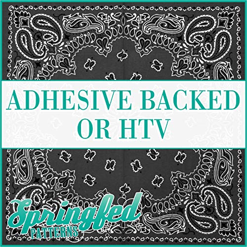 Grey Bandana Pattern Heat Transfer Or Adhesive Vinyl Choose Your Size! Bandanna #TOP13