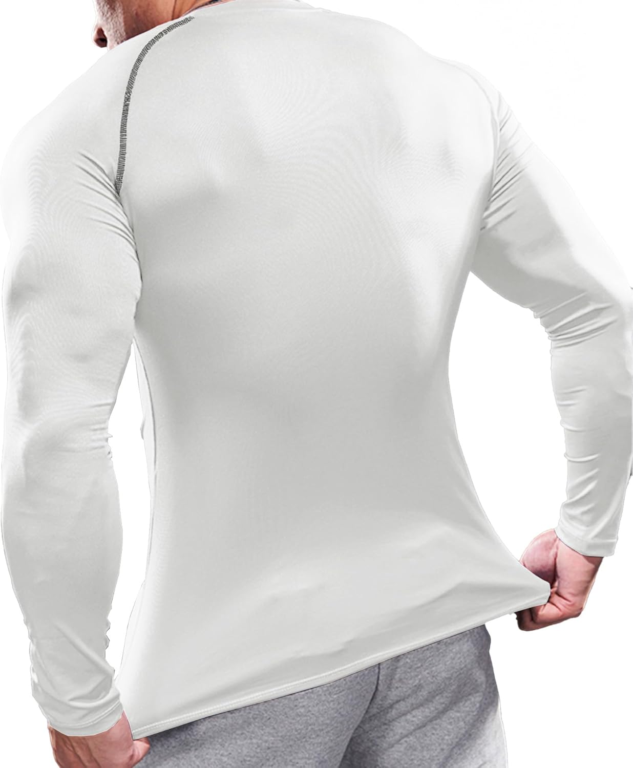 Fioboc Men's Long Sleeve Compression Shirts PerformancePro Active Crew Neck Tee Moisture Wicking Quick Dry Gym Running Shirts - Image 4