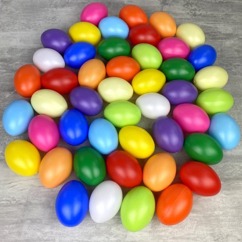 Lealoo Lot XXL 300 Oeufs en Plastique, Coloris Assortis, 6 cm de Haut, Non séparables, idéal pour...