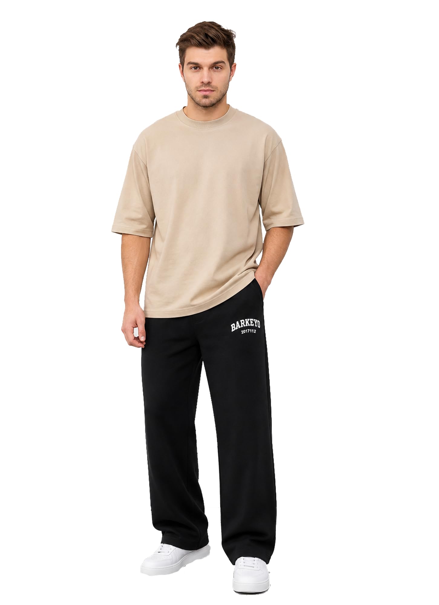 Men's Oversized Dropshoulder T-Shirt & Baggy Track Pant Co-ord Set | Cotton Blend Loose Fit Tracksuit for Casual, Gym & Streetwear-image-36
