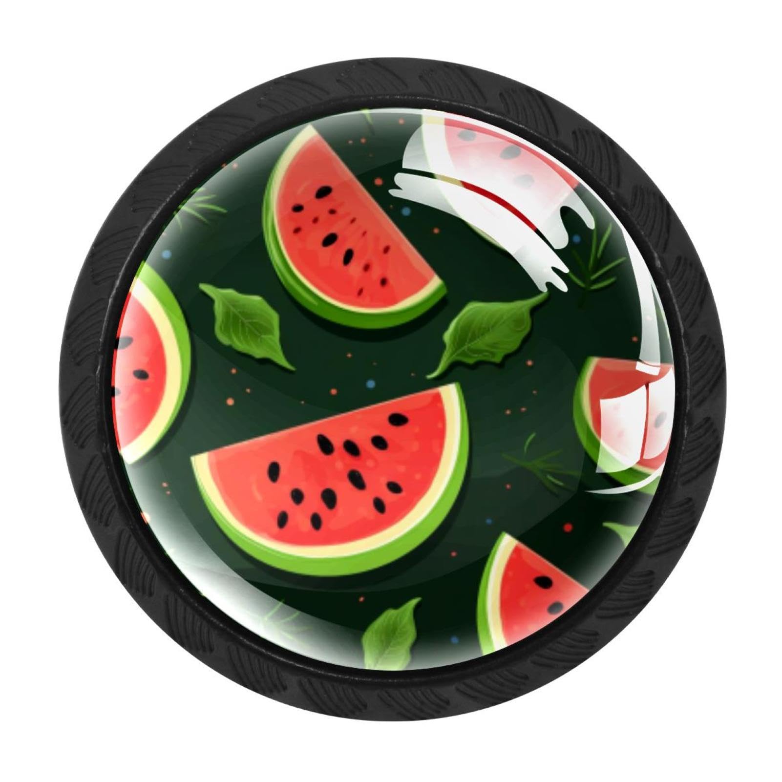 CHENZZZZ 4 Pieces Round Cabinet Knobs Rustic Dresser Knobs, Drawer Cupboard Wardrobe Cabinet Pulls Handles Hardware for Home Kitchen Furniture, Watermelon