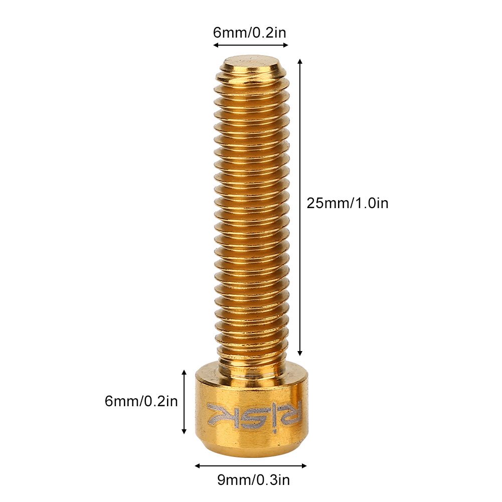 Lot De 6 Boulons D'étrier De Frein à Disque Pour VTT/BMX - M5x23 Mm, Avec Clé Hexagonale 4 Mm