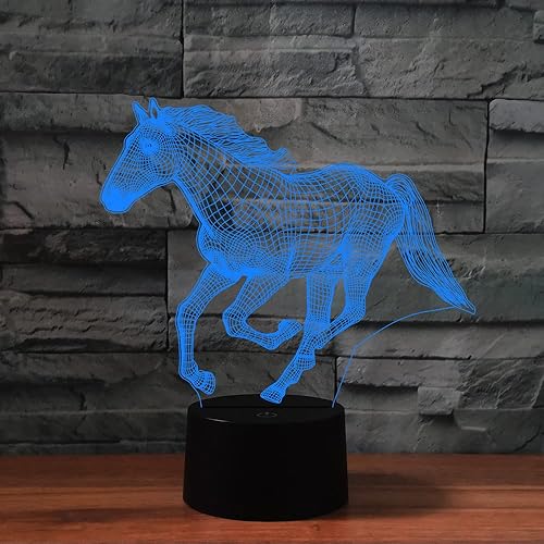 Miniatura 4 de Luz nocturna para niños, lámpara LED de caballo 3D con control remoto, 16 colores cambiantes, regalo de cumpleaños de Navidad para niño