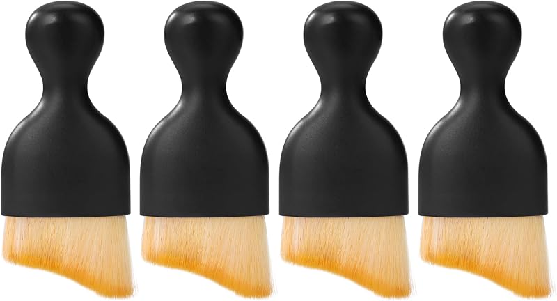 4Pack Car Detailing Brush for Car Infotainment Screen and Air Vents | Soft Bristle Cleaning Brush for Dashboard, Buttons, Leather, Skylight, Soft bristles and Scratch-Free Car Accessories