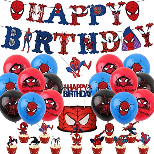 Spiderman Geburtstag Deko Kinder Spiderman Luftballons Kindergeburtstag Party Dekoration Jungen Kuchendeko Cupcake Topper Cover
