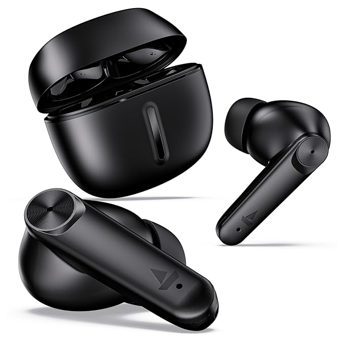 boAt Newly Launched Airdopes Max TWS Earbuds with 100 HRS Playtime, Quad Mics with ENx™ Tech, Beast™ Mode(50ms Low Latency), ASAP™ Charge, Bluetooth v5.3 and IWP™(Carbon Black) at Rs. 1199