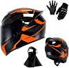 2025 Motorcycle Full Face Black Sun Visor Helmets for Adults Street Bike Racing Motorbike Helmet with Gloves Mask DOT Approved