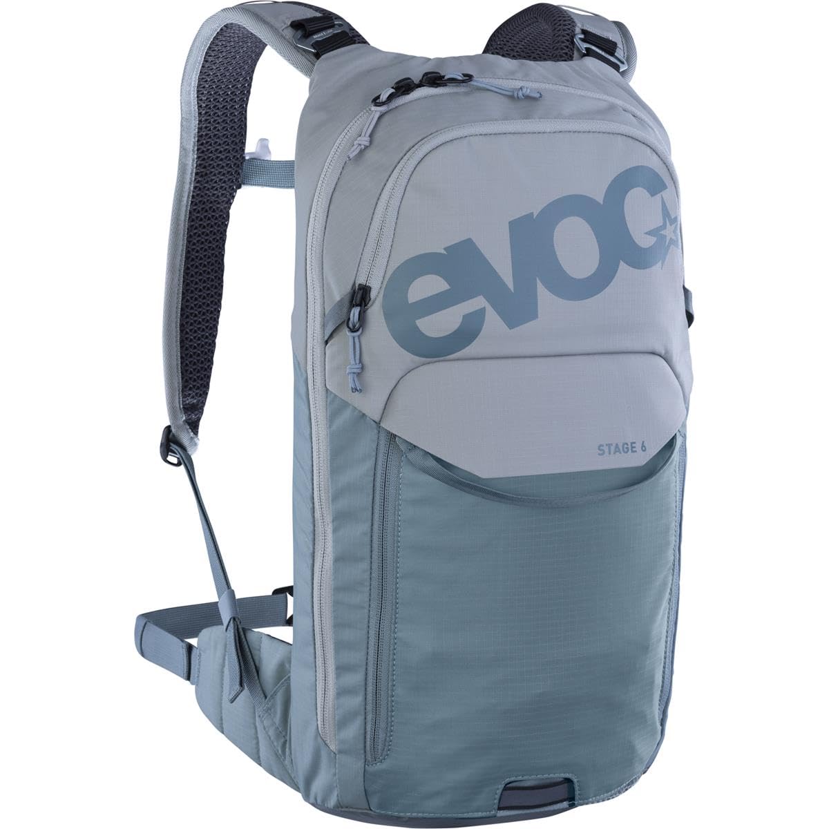 EVOC STAGE 6, mochila (tirantes ajustables con BRACE LINK, AIR FLOW CONTACT SYSTEM, con o sin bolsa de hidratación, incl. compartimento para herramientas, talla única)