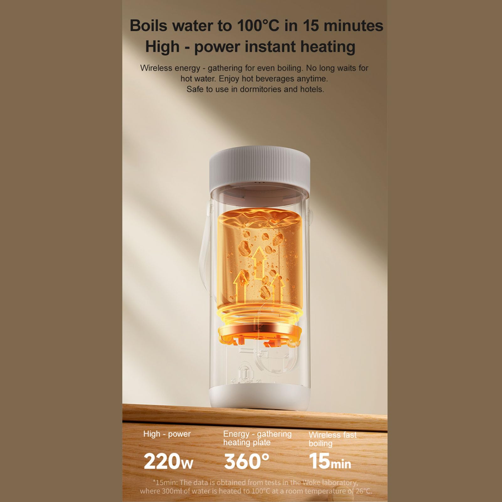 Generic La Mini Bouilloire électrique Portable Fait Bouillir Efficacement L'eau en 10 Minutes pour les Voyages en Plein Air, Batterie 27 000 MAh, pour le Camping et La Randonnée