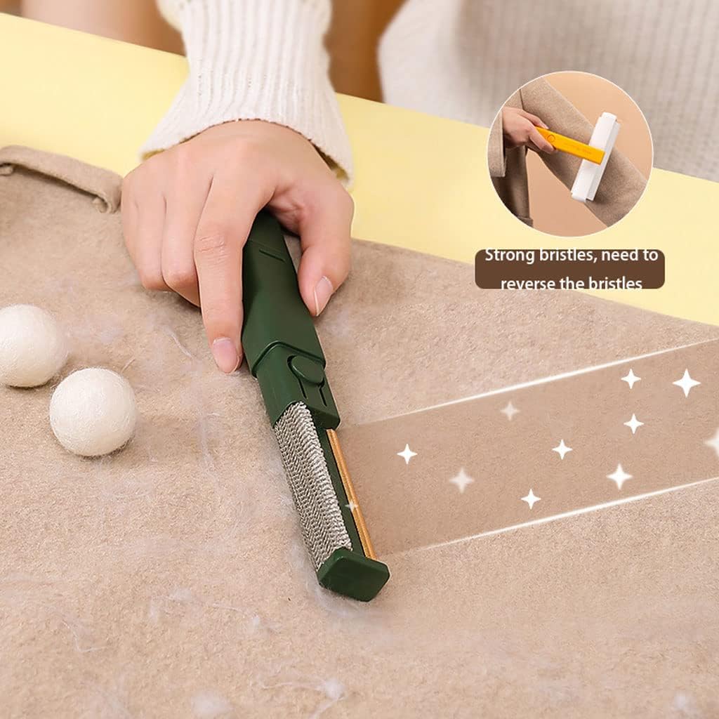 2 in 1 Pet Hair Remover & Lint Roller Portable Sticky Hair Roller Brush, 1 Handle with 1 Refills, 60 Sheets, for Dog & Cat Hair Removal Rodillo quitapelusas Fur Removal Tool(Size:Yellow)