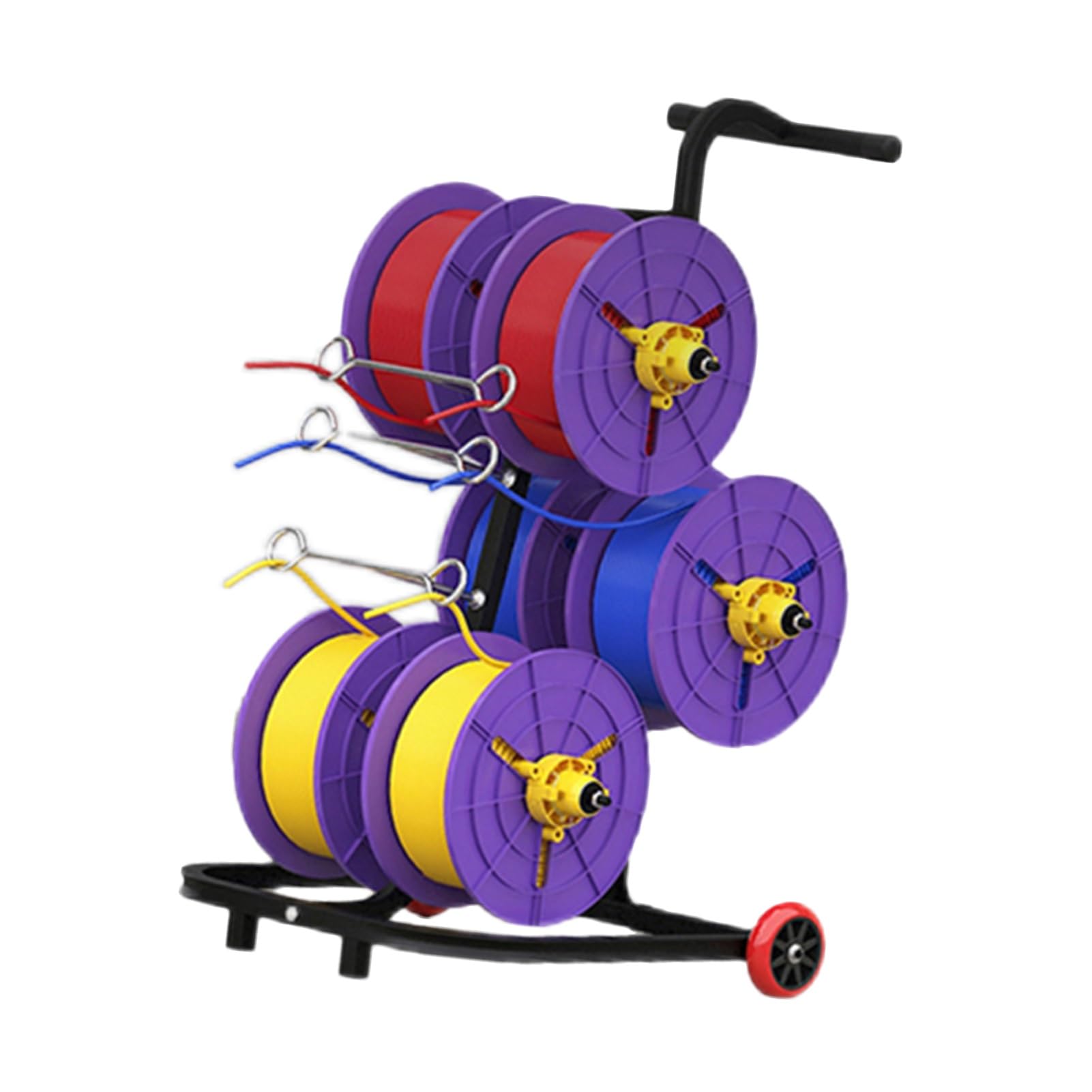 WDSOPK 4/6/8 Axle Cable Caddy,Removable Electrical Wire Spool Holder Cart,Wire Spool Rack with Wheels,for Retail Industrial Wire Pullers (6 reel)