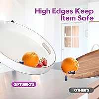 Vista 53 de Gifturbo Bandeja negra para servir, bandejas decorativas de mármol con asas, bandeja de mesa auxiliar, bandejas de plástico rectangulares otomanas